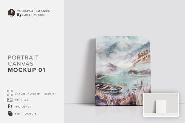 Portrait Canvas Ratio 4x5 Mockup 01