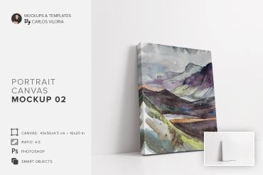 Portrait Canvas Ratio 4x5 Mockup 02
