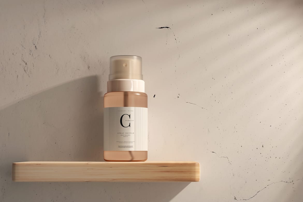 Glass Cosmetic Spray Bottle Mockup