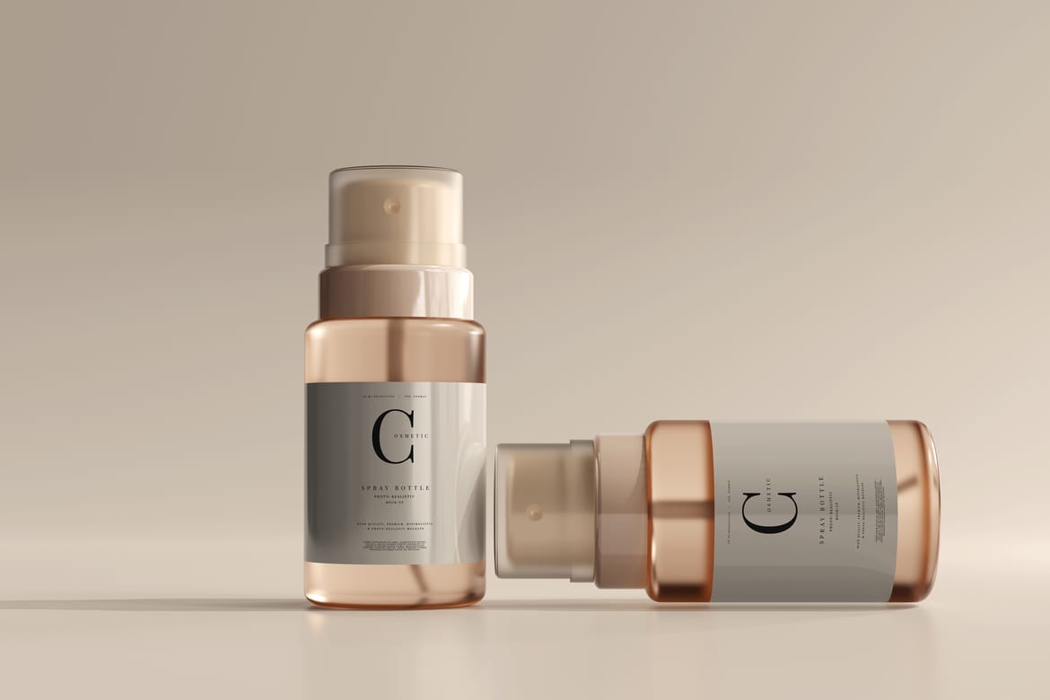 Glass Cosmetic Spray Bottle Mockup