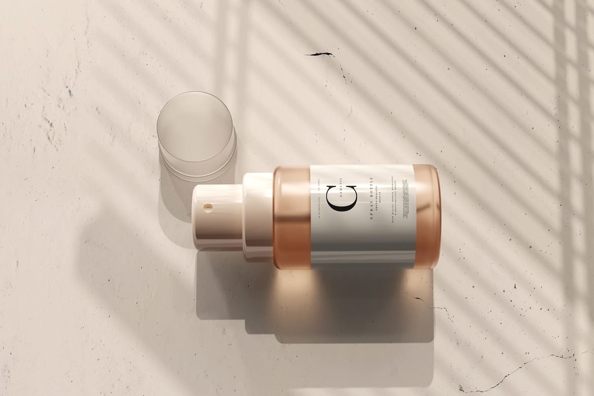 Glass Cosmetic Spray Bottle Mockup