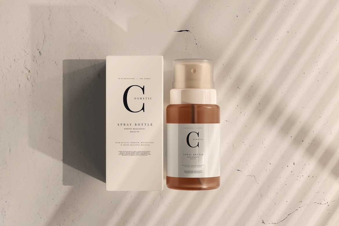 Glass Cosmetic Spray Bottle Mockup