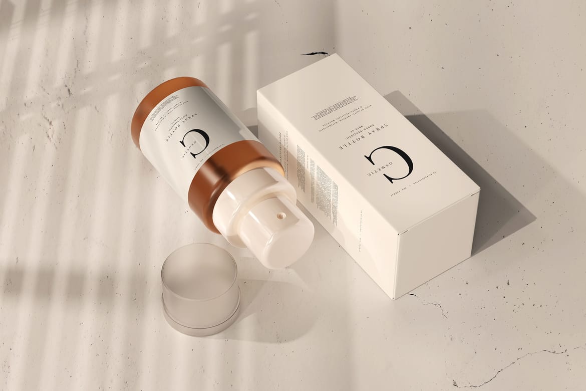 Glass Cosmetic Spray Bottle Mockup