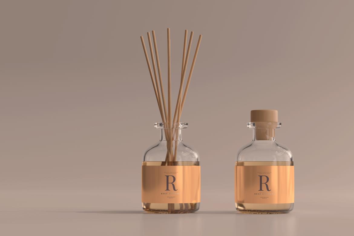 Incense Air Freshener Reed Diffuser Glass Bottle Mockup