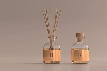 Incense Air Freshener Reed Diffuser Glass Bottle Mockup