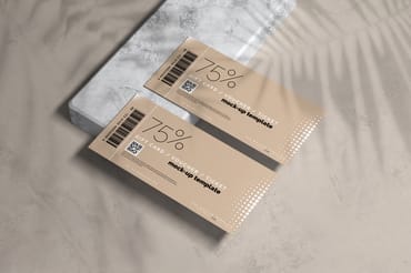 Voucher or Ticket Mockup