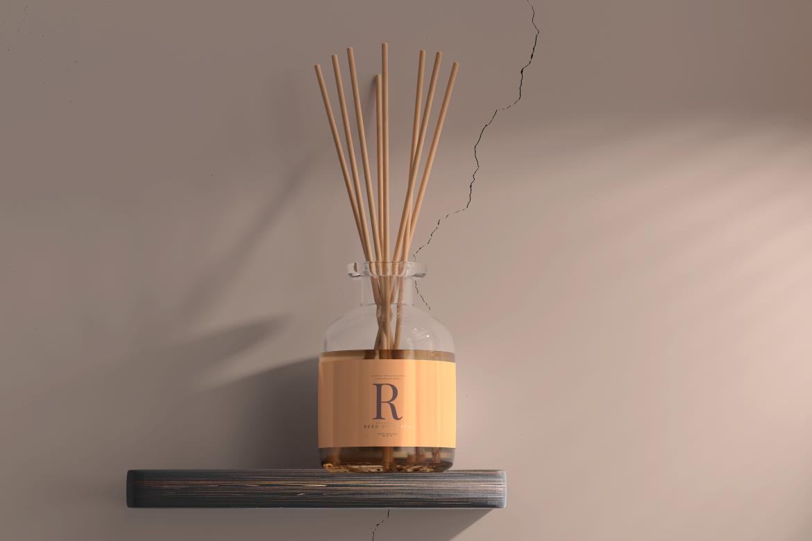 Incense Air Freshener Reed Diffuser Glass Bottle Mockup