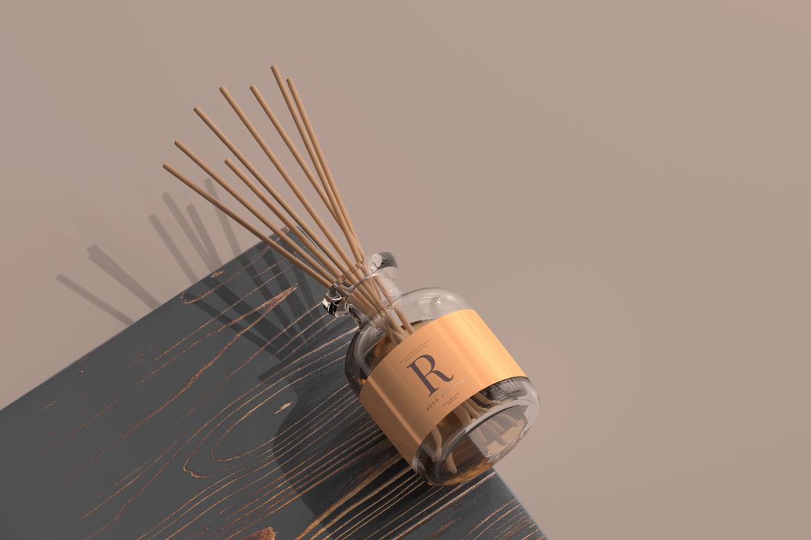 Incense Air Freshener Reed Diffuser Glass Bottle Mockup
