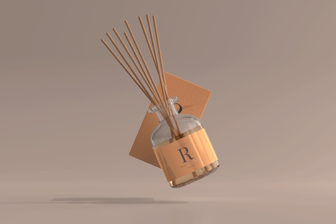 Incense Air Freshener Reed Diffuser Glass Bottle Mockup