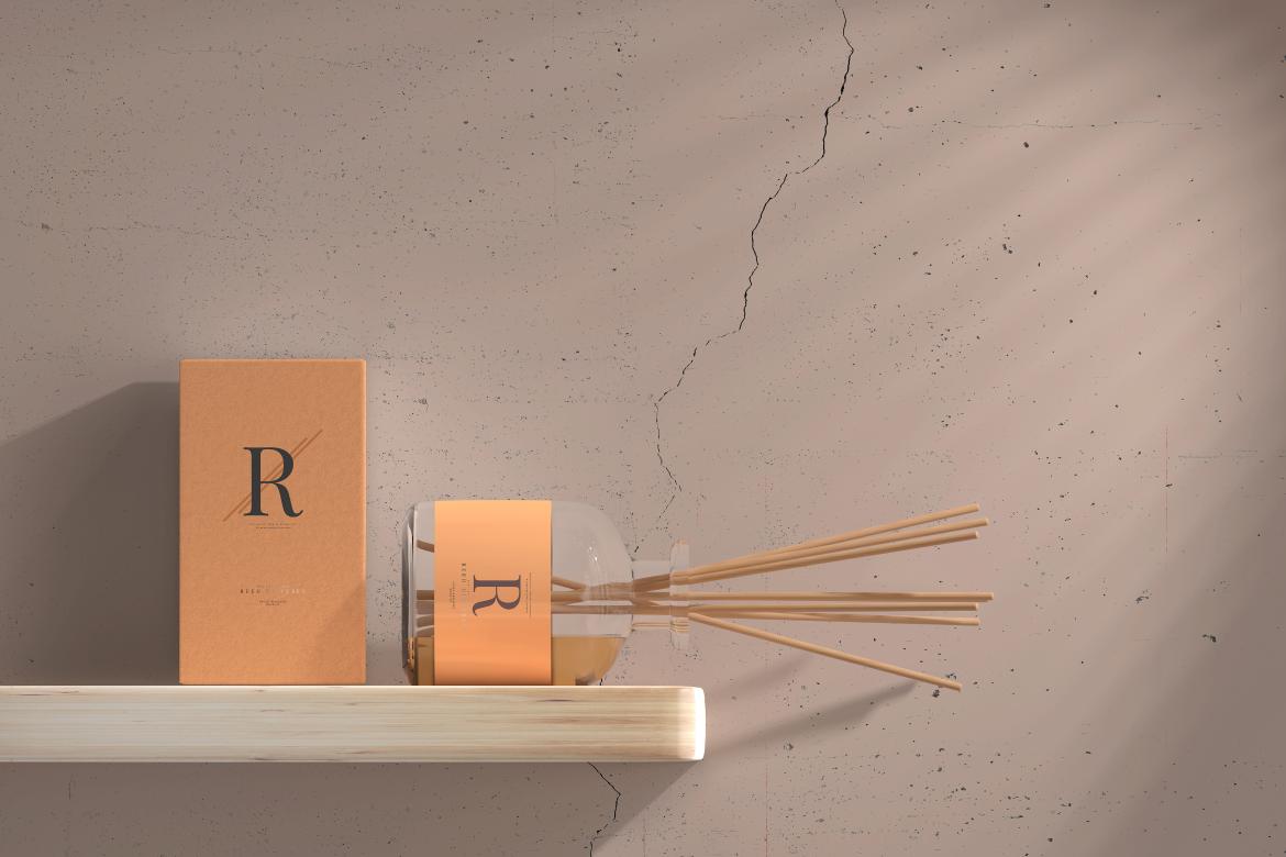 Incense Air Freshener Reed Diffuser Glass Bottle Mockup