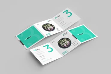Square Brochur Mockups - Three Fold