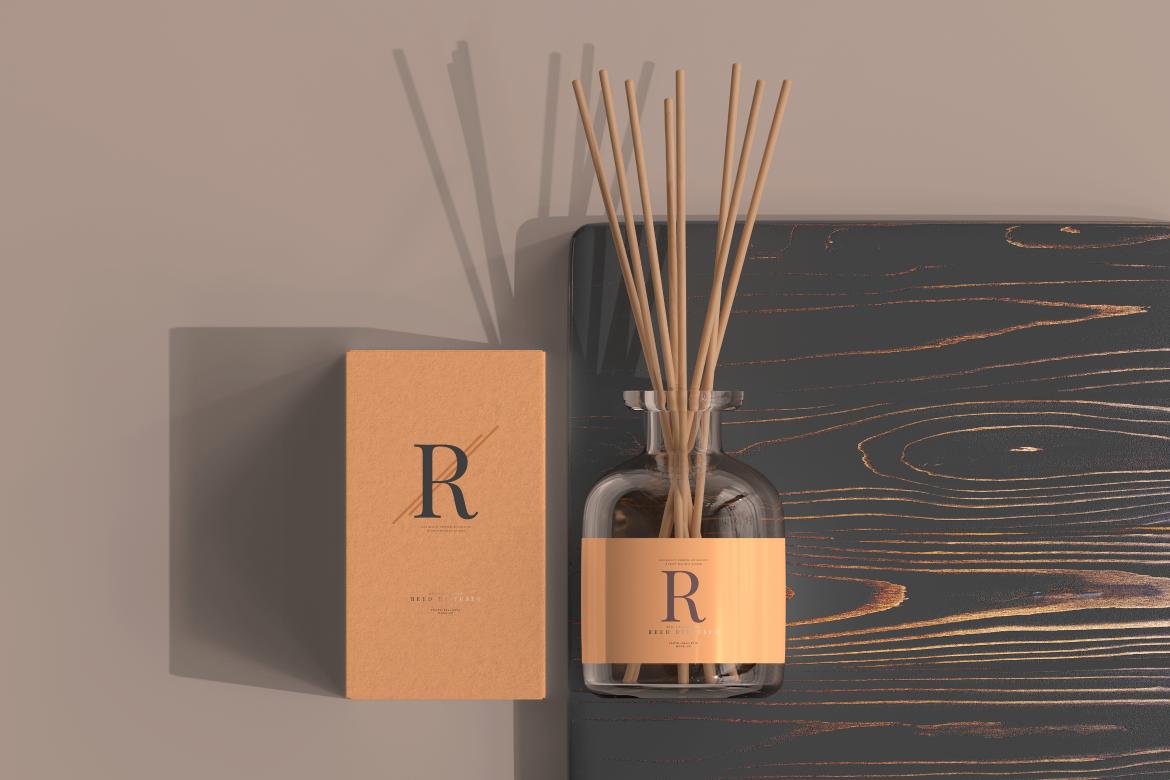 Incense Air Freshener Reed Diffuser Glass Bottle Mockup
