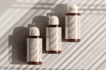 Amber Glass Cosmetic Bottle Mockup