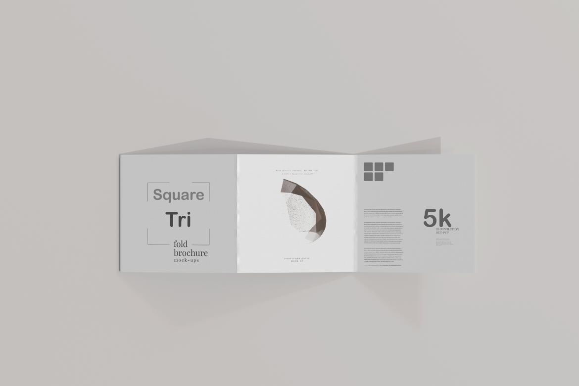 Square Tri Fold Brochure Mockup