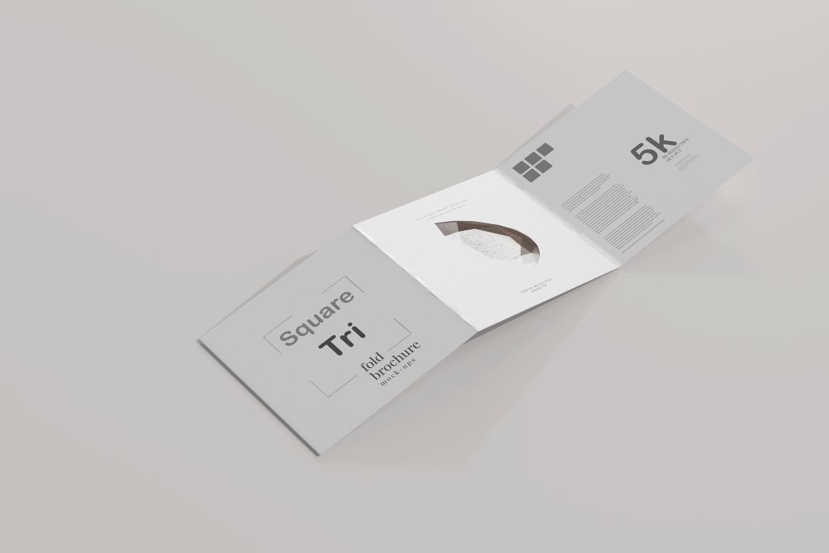 Square Tri Fold Brochure Mockup