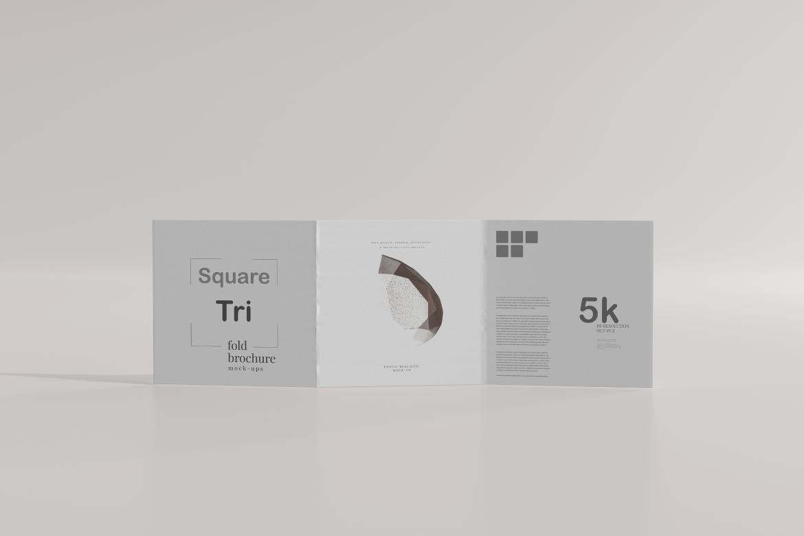 Square Tri Fold Brochure Mockup