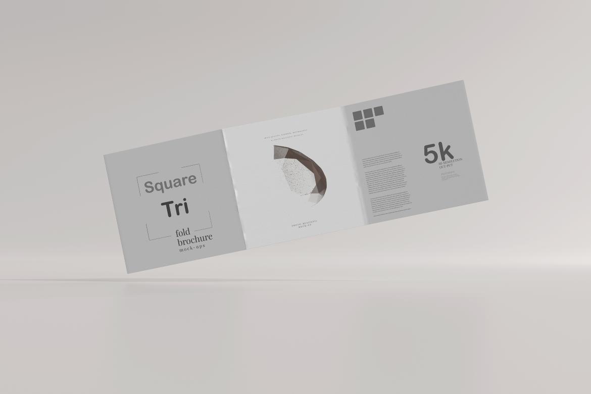 Square Tri Fold Brochure Mockup