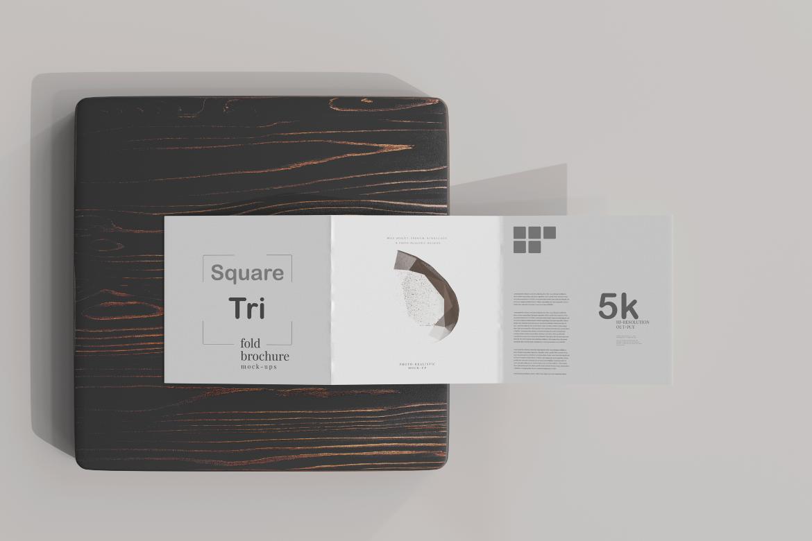 Square Tri Fold Brochure Mockup