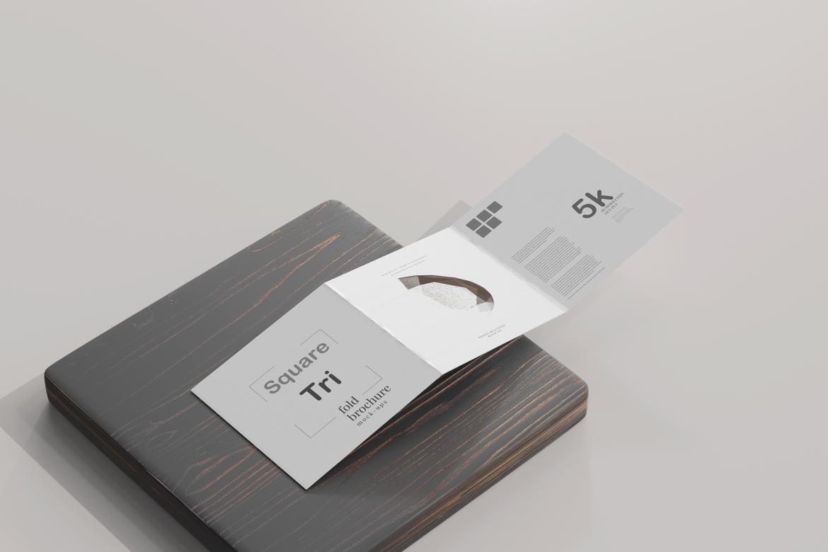 Square Tri Fold Brochure Mockup