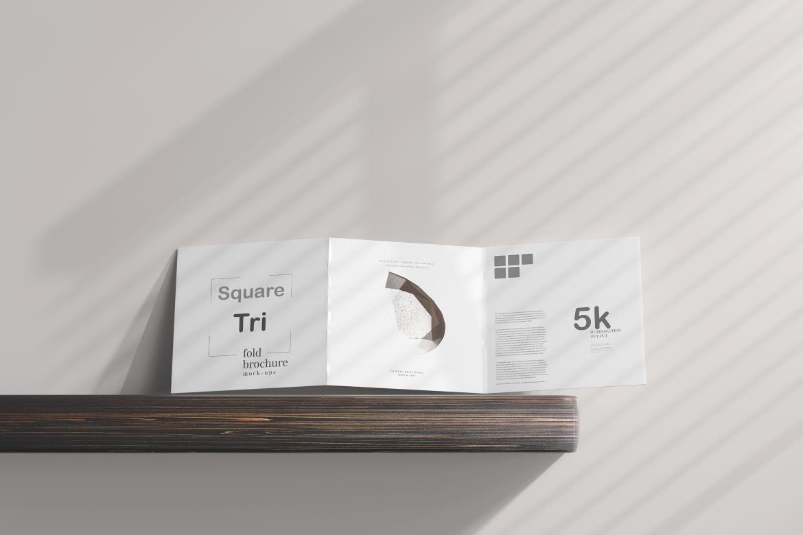 Square Tri Fold Brochure Mockup