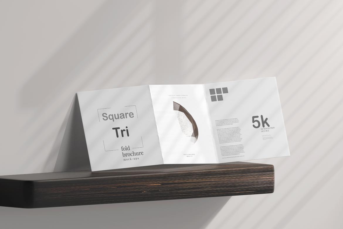 Square Tri Fold Brochure Mockup