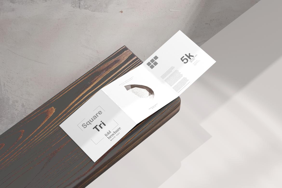 Square Tri Fold Brochure Mockup
