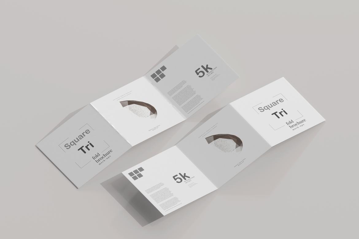 Square Tri Fold Brochure Mockup