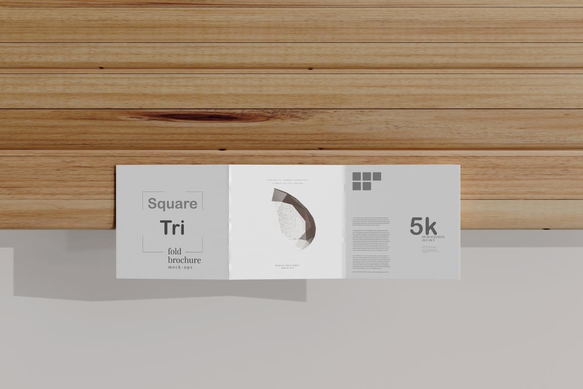 Square Tri Fold Brochure Mockup