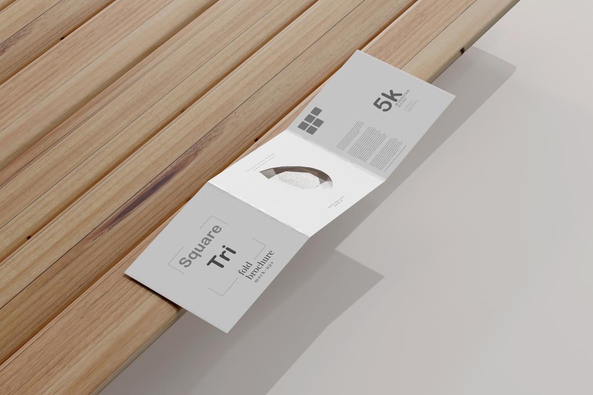 Square Tri Fold Brochure Mockup