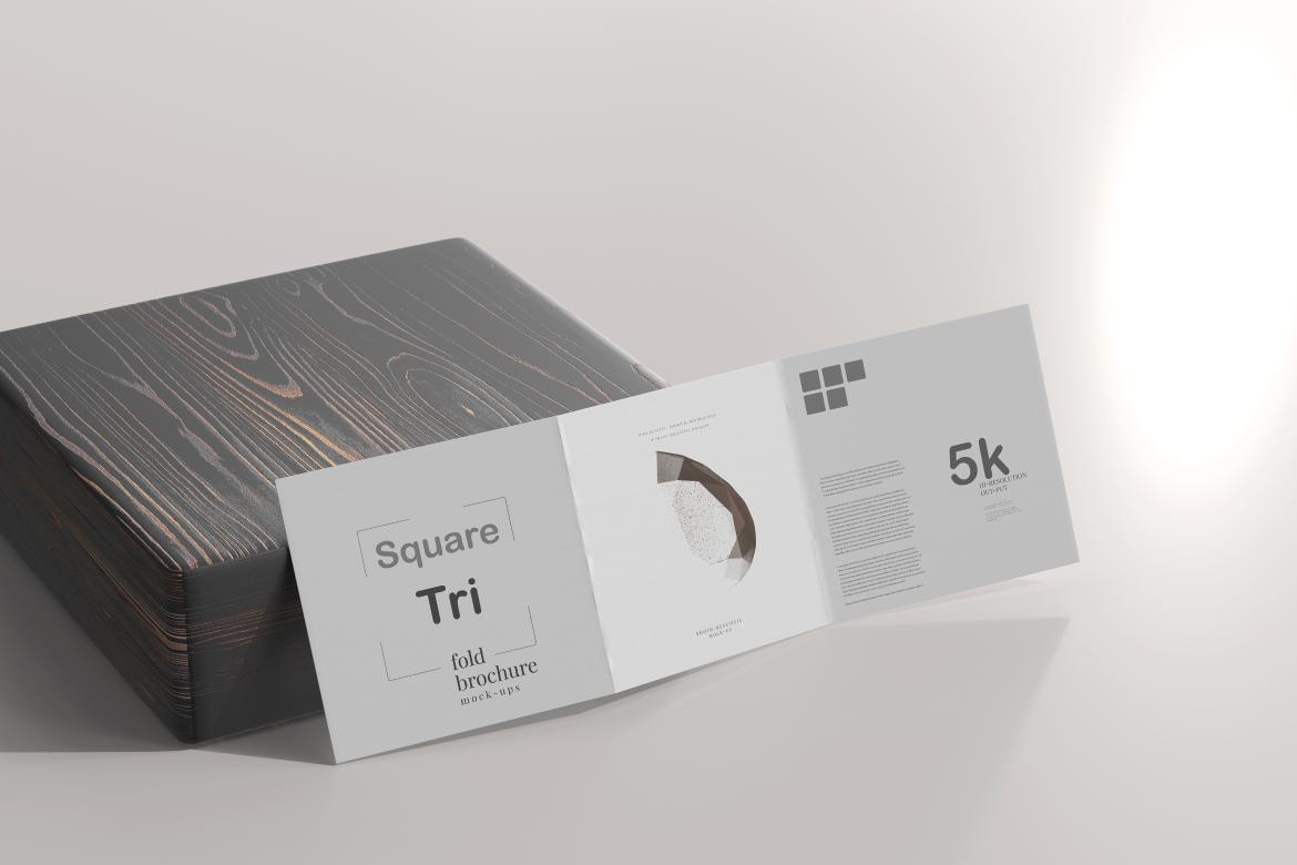 Square Tri Fold Brochure Mockup