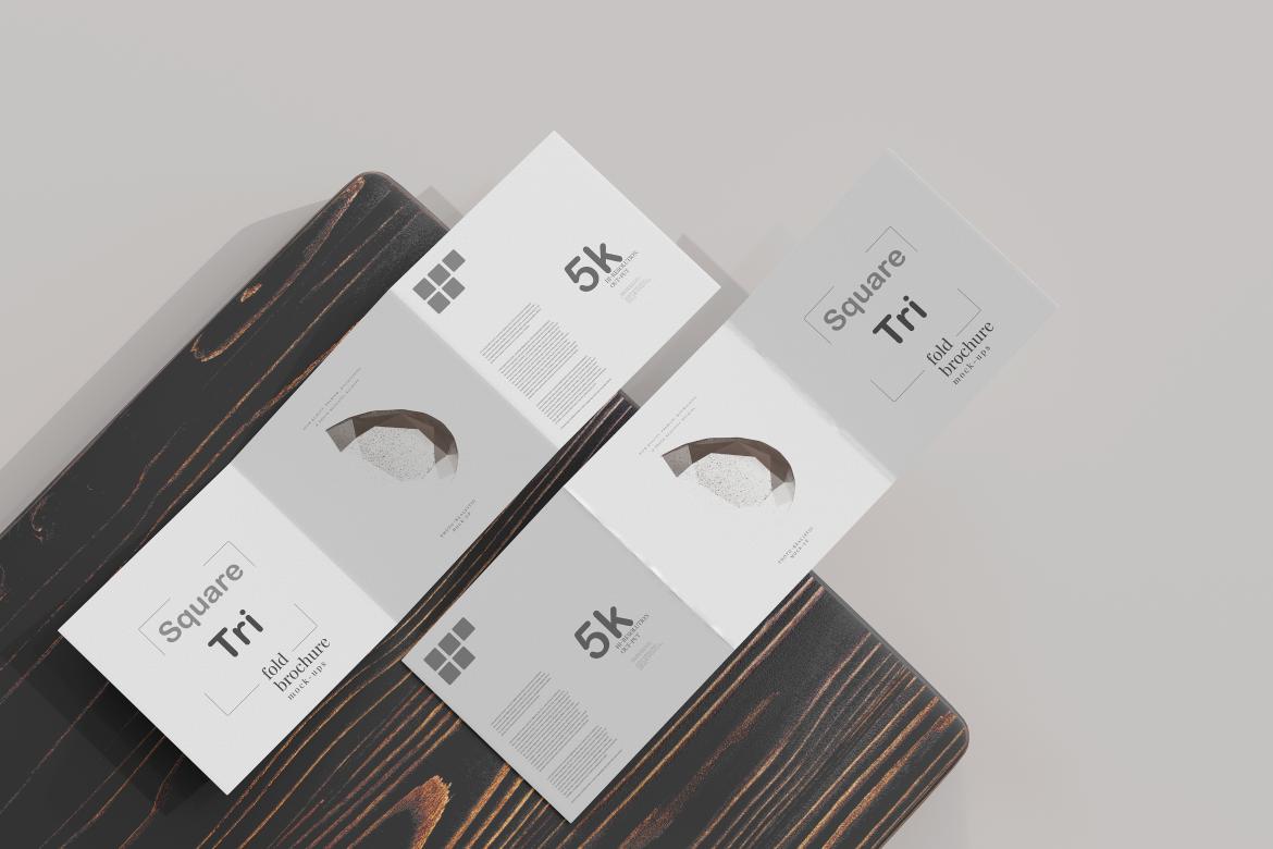 Square Tri Fold Brochure Mockup