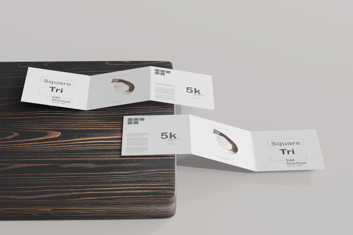 Square Tri Fold Brochure Mockup