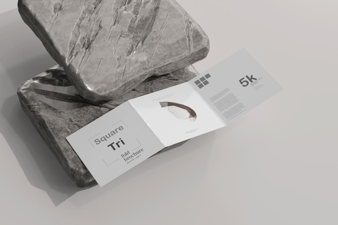 Square Tri Fold Brochure Mockup