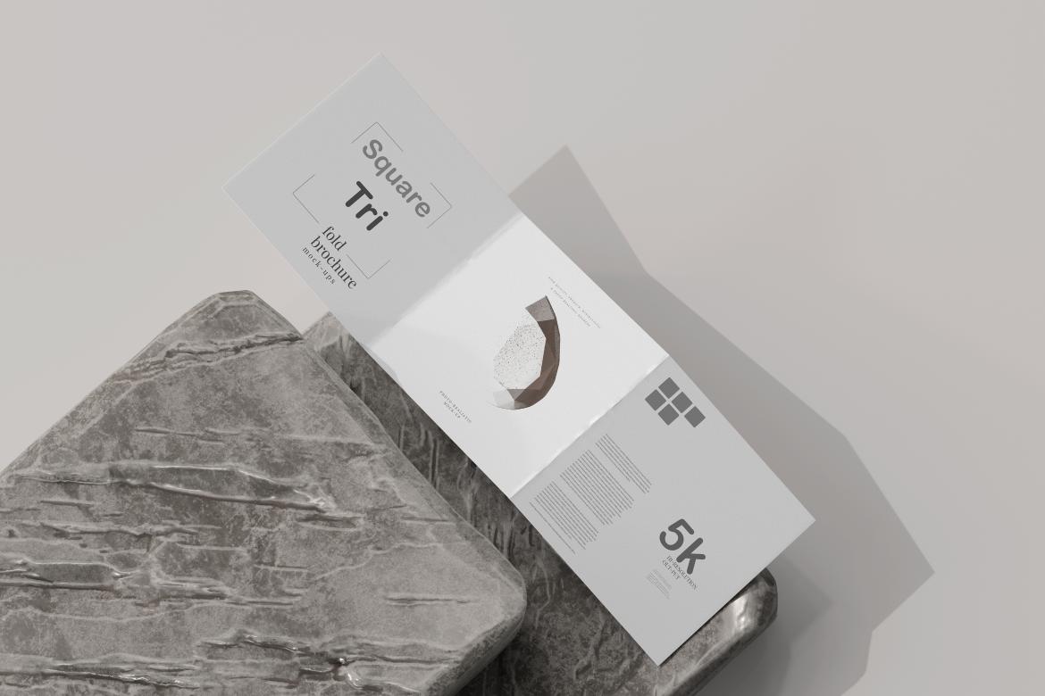 Square Tri Fold Brochure Mockup
