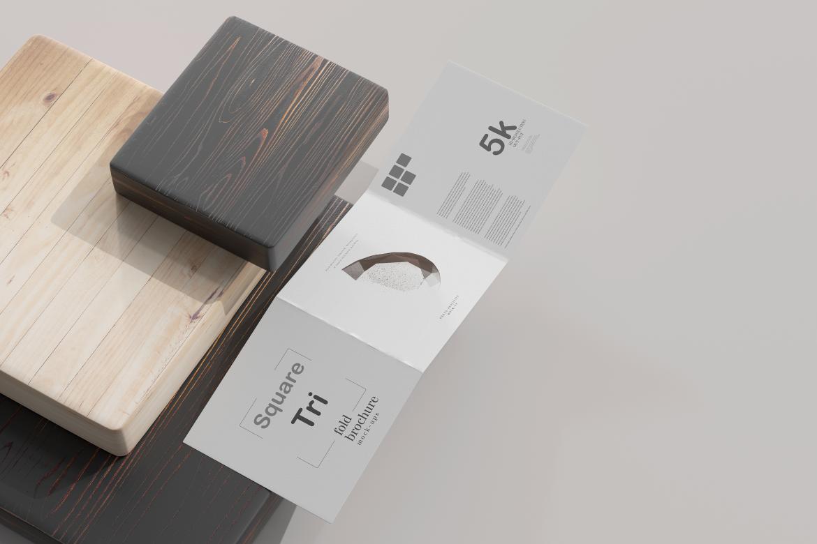 Square Tri Fold Brochure Mockup