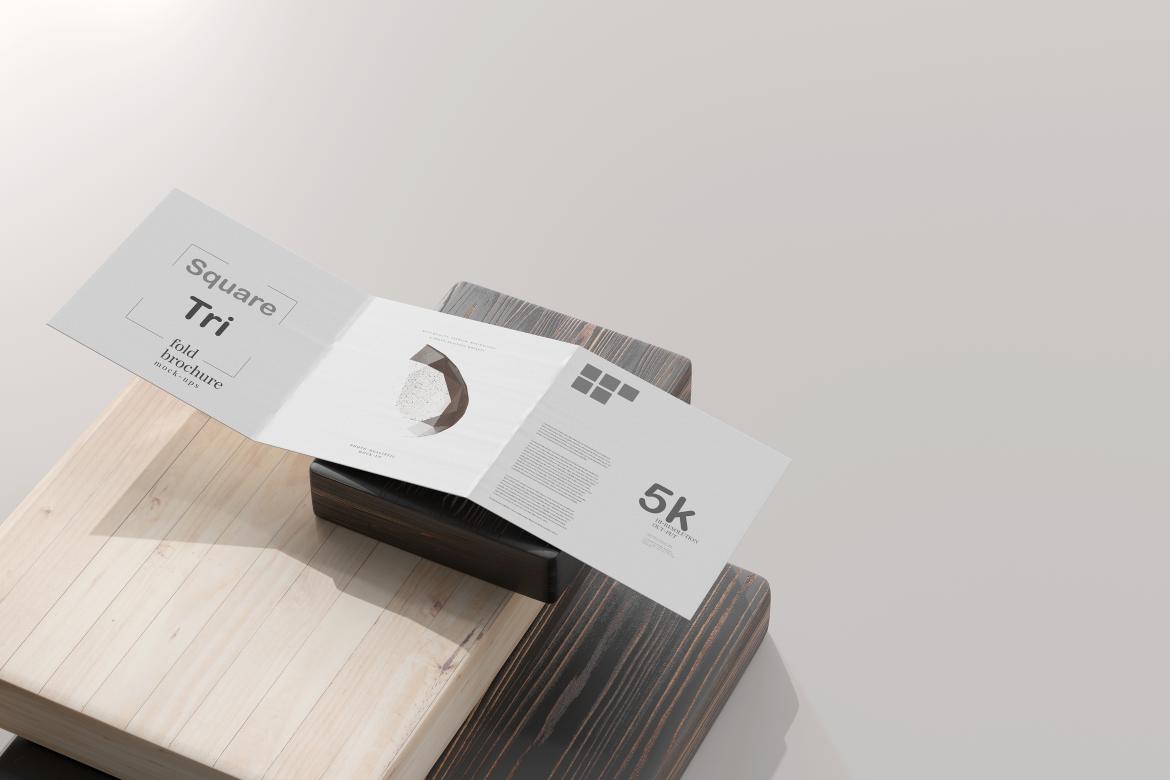 Square Tri Fold Brochure Mockup
