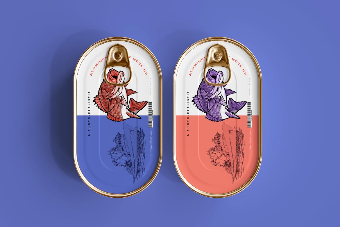 Aluminum Fish Can Mockup