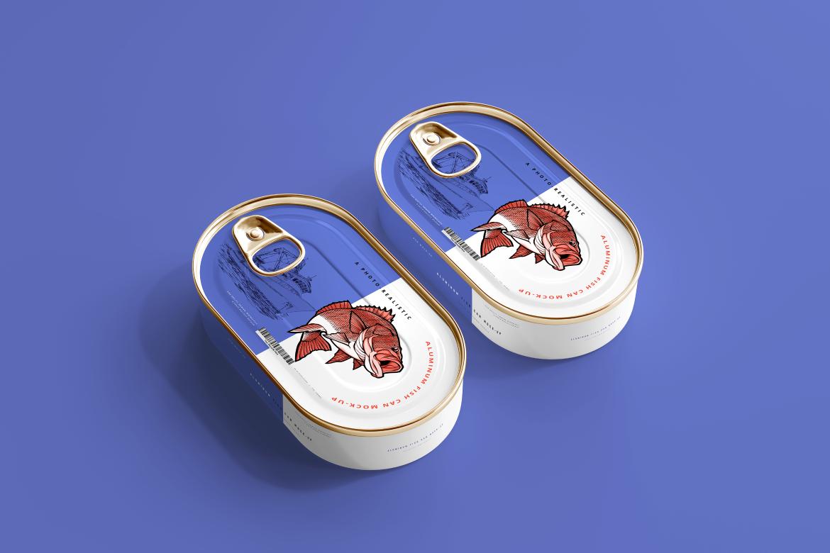 Aluminum Fish Can Mockup