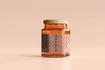 Amber Glass Jar Mockup