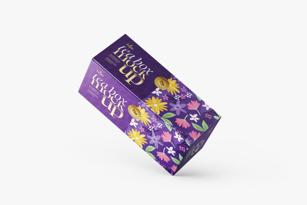 Tea Box and Tea Bag Mockup Set