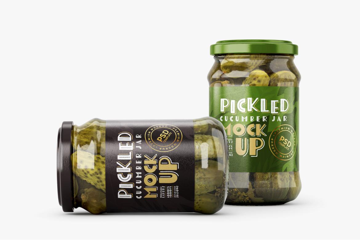 Pickled Cucumber Jar Mockup Set