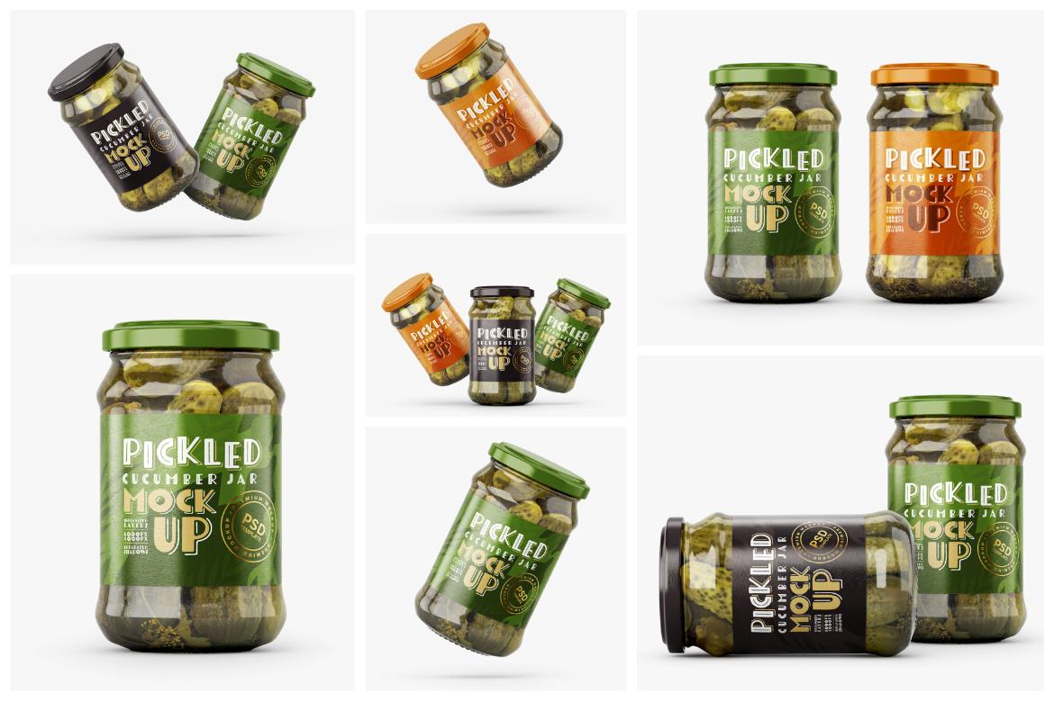 Pickled Cucumber Jar Mockup Set