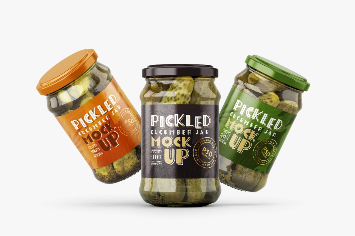 Pickled Cucumber Jar Mockup Set