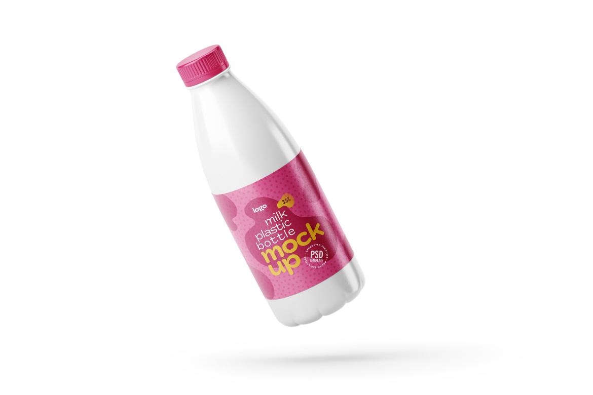 Plastic Milk Bottle Label Mockup