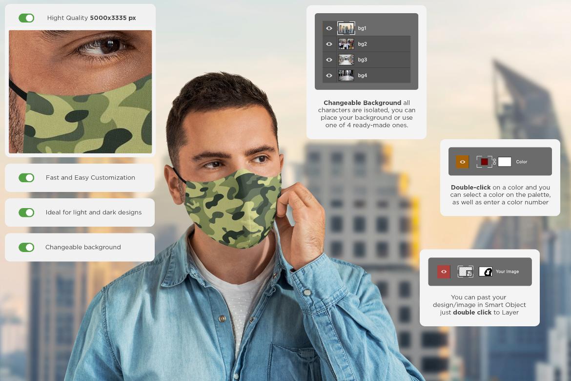Face Mask Isolated Mock-Up