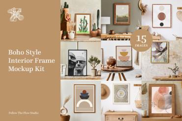 Boho Style Artwork Frame Mockup Kit