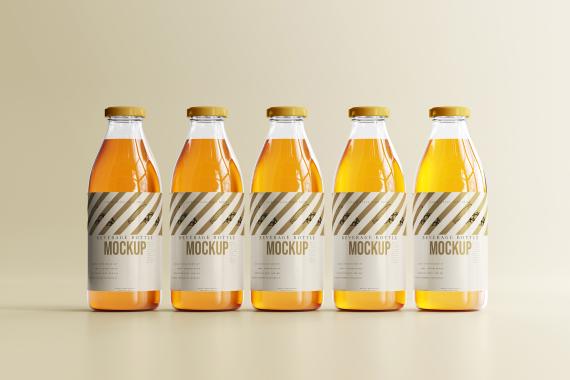 Glass Beverage Bottle Mockups