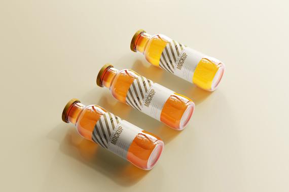 Glass Beverage Bottle Mockups