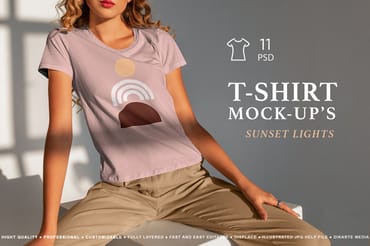 T-Shirt Mock-Up's Sunset Lights