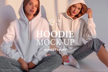 Hoodie Mock-Up's Sunset Lights